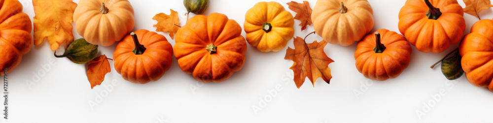 Pumpkins isolated over white background.