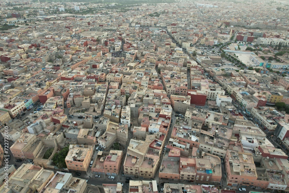 City images captured by drones in the Moroccan city of Dcheira