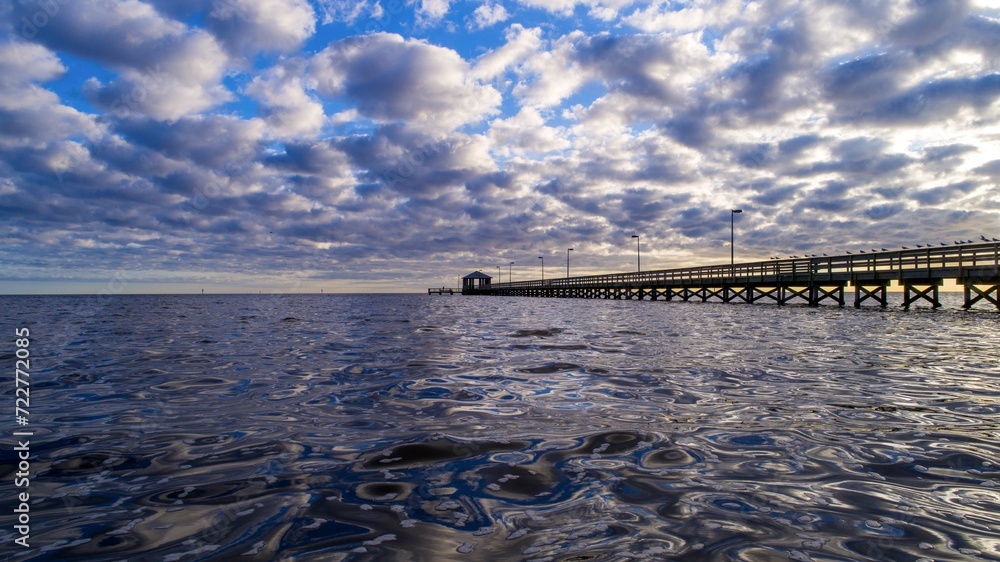 Fototapeta premium Biloxi, Mississippi waterfront at dusk