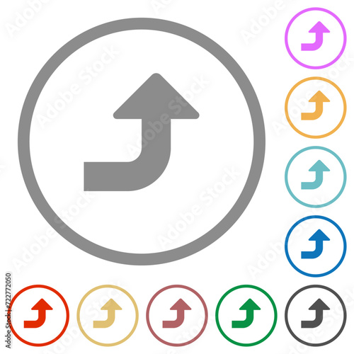 Free Download Right top side turn arrow solid flat icons with outlines - GFXLoad