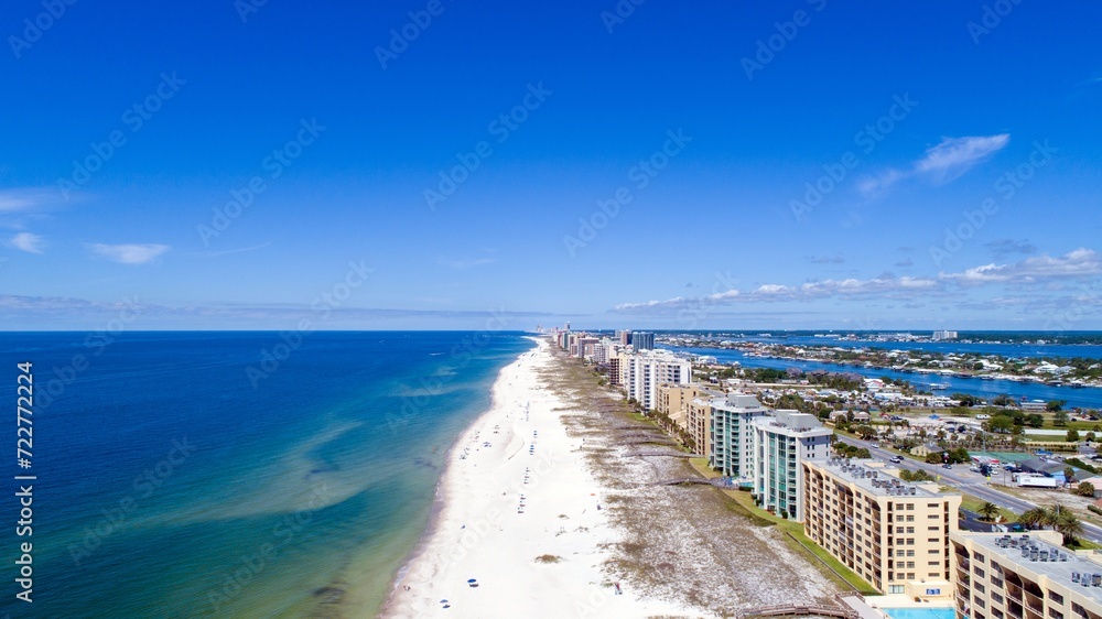 Aerial view of the beach at Perdido Key, Florida