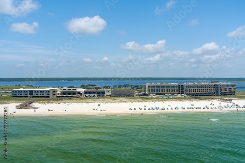 Aerial view of the beach at Gulf Shores  Alabama