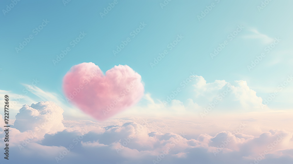Subtle Love Clouds Minimalist Sky Bliss Background Ai Generative