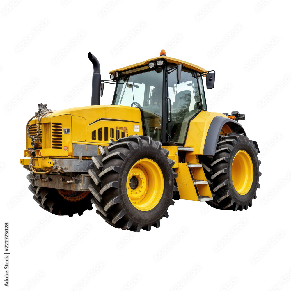 Agricultural towing tractor for farming on transparency background PNG