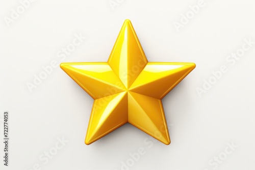 3D yellow star icon isolated on clean studio background