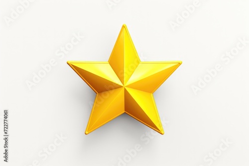 3D yellow star icon isolated on clean studio background