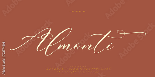 Abstract Fashion font alphabet. Minimal modern urban fonts for logo, brand etc. Typography Calligraphy typeface uppercase lowercase and number. vector illustration
