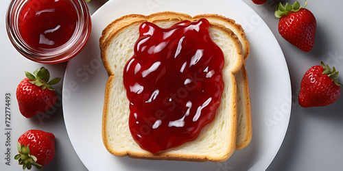 toasts with strawberry jam