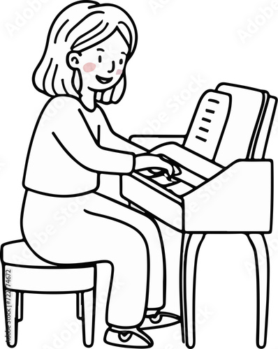 girl playing piano