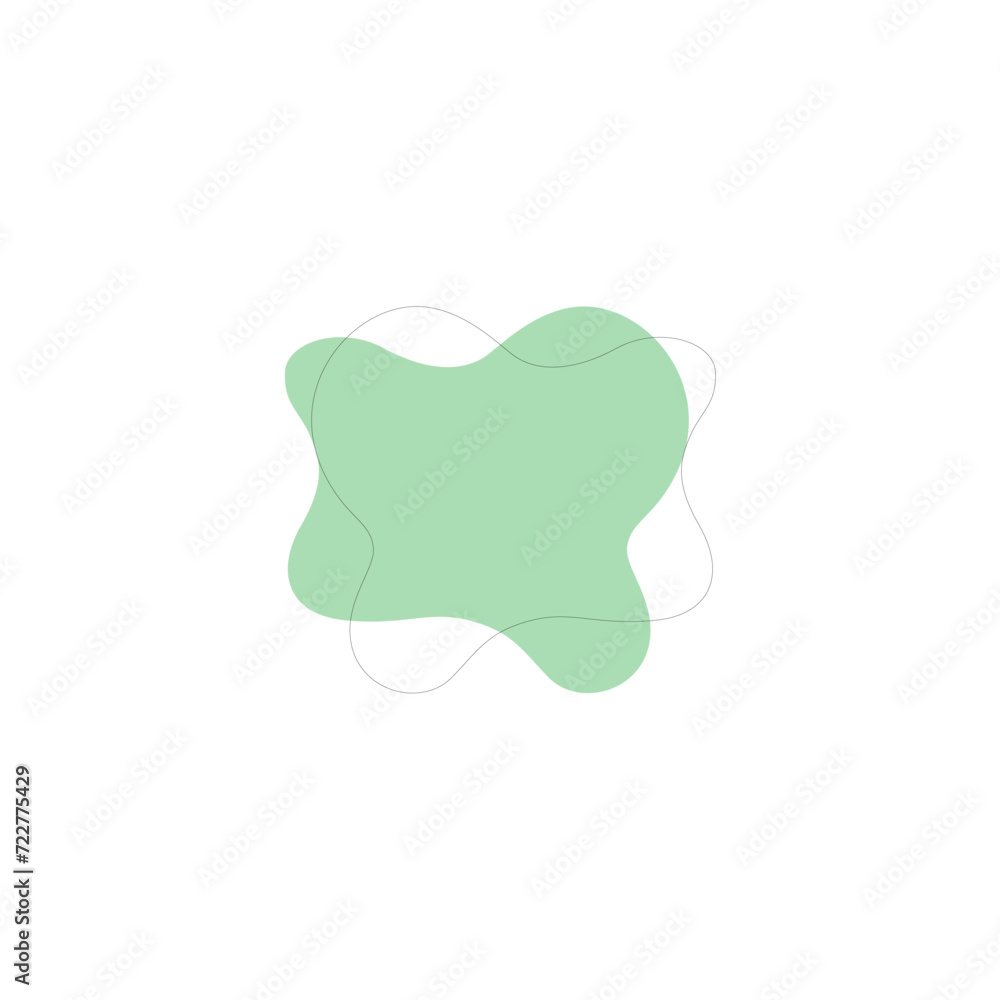 set of green blobs with outline abstract