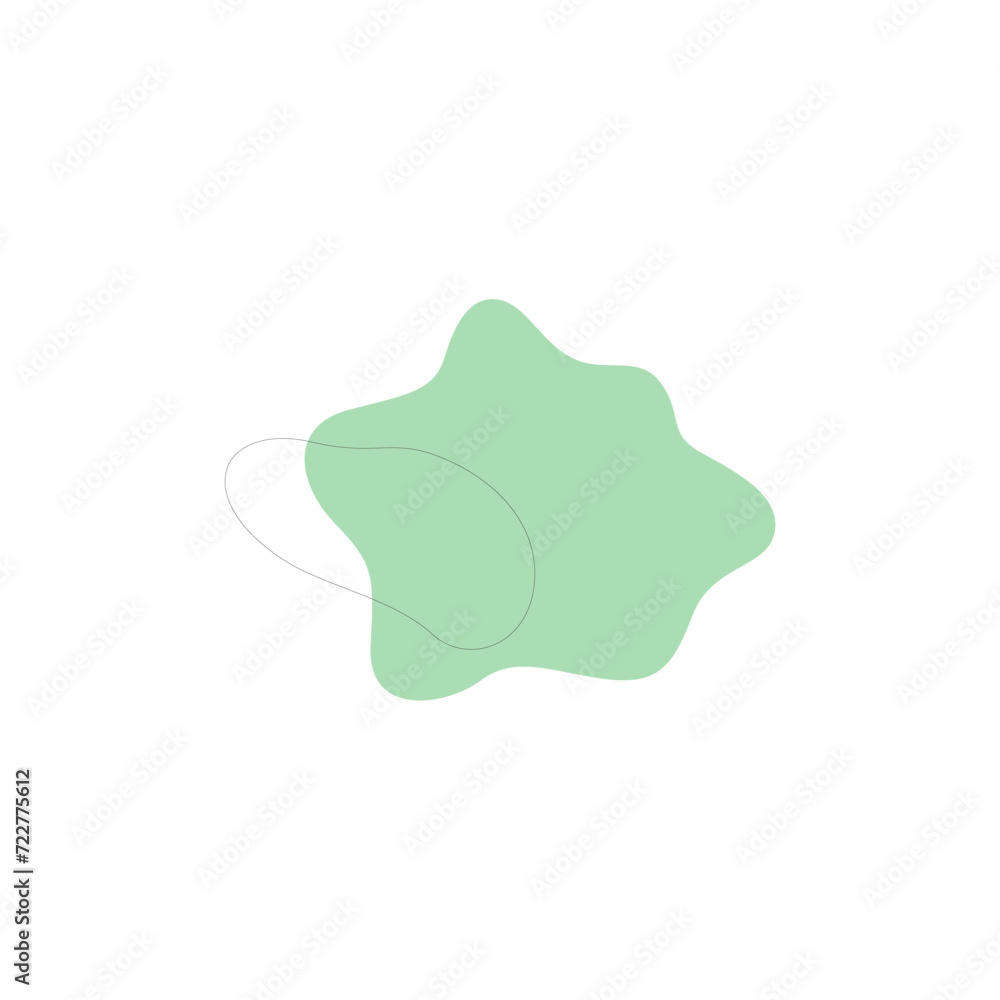 set of green blobs with outline abstract set of green blobs with outline abstract
