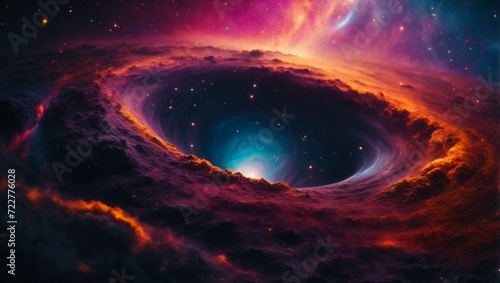 Blackhole in space. Abstract cosmos background photo