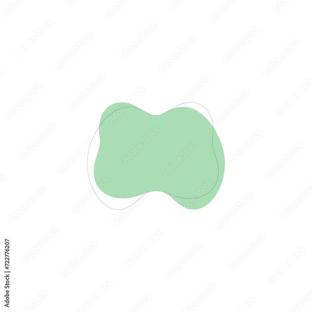 set of green blobs with outline abstract set of green blobs with outline abstract