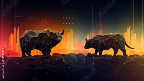 bull and bear financial infographic stock market chart banner photo