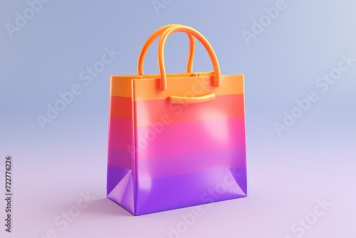 Shopping bag 3D render icon isolated on clean studio background