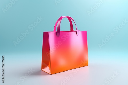 Shopping bag 3D render icon isolated on clean studio background