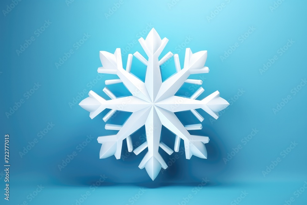 Snowflake 3D render image isolated on clean studio background Snowflake 3D render image isolated on clean studio background