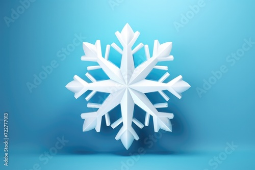 Snowflake 3D render image isolated on clean studio background