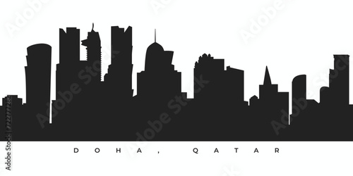 Doha city skyline silhouette