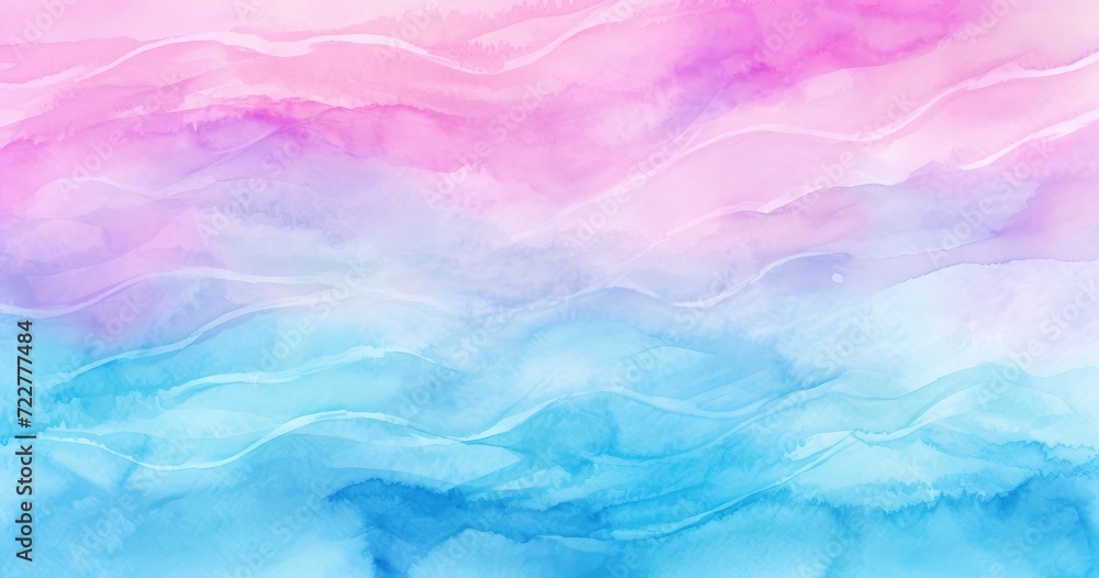 Pink blue turquoise pastel watercolor abstract wave web banners design. painting