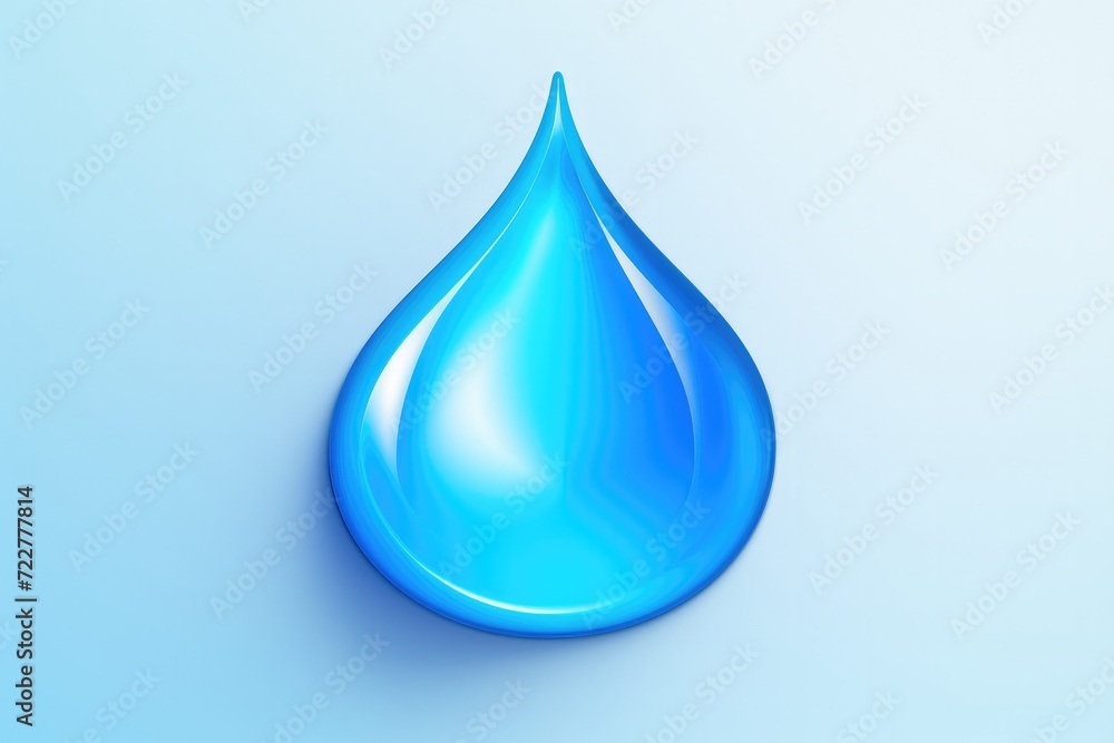 Water drop 3D render image isolated on clean studio background Water drop 3D render image isolated on clean studio background