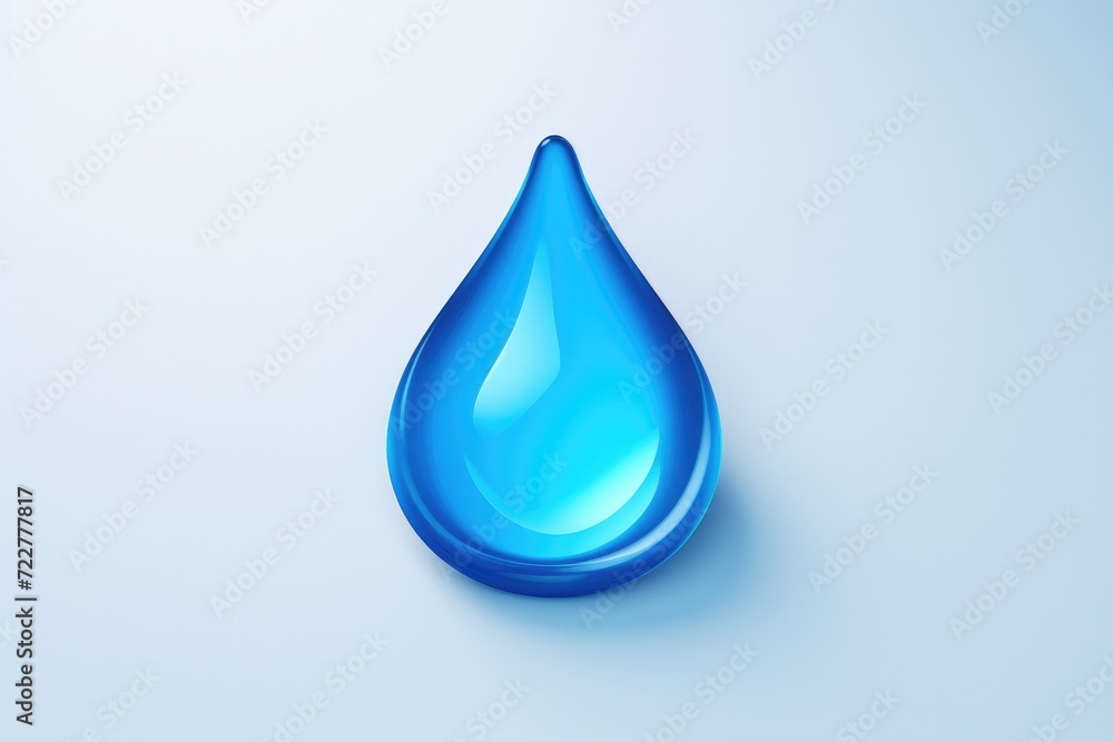 Water drop 3D render image isolated on clean studio background