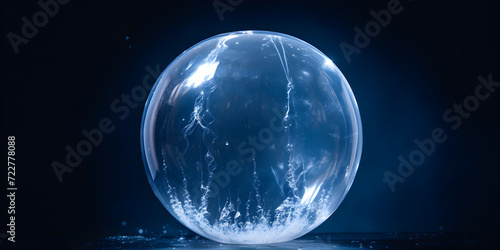 big bubble isolated on black background