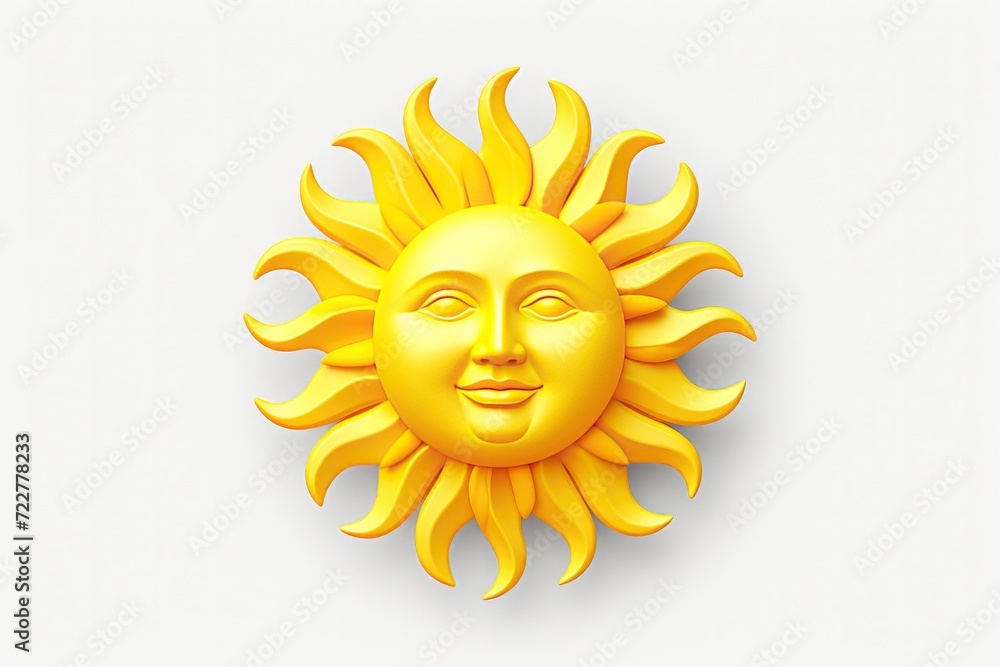 Yellow sun 3d render image isolated on clean studio background Yellow sun 3d render image isolated on clean studio background