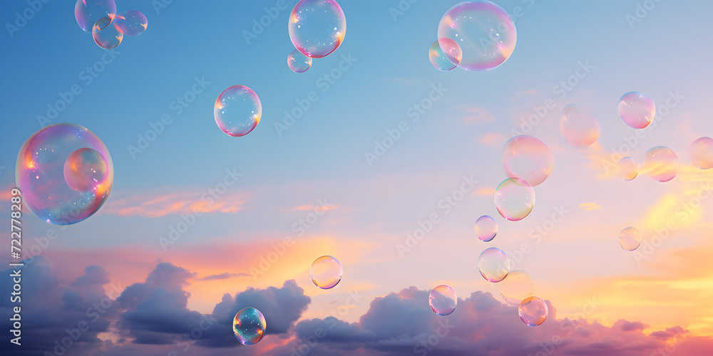bubbles flying in the sky