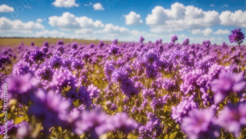 "Purple Flowers Under Blue Sky: Ektachrome Capture