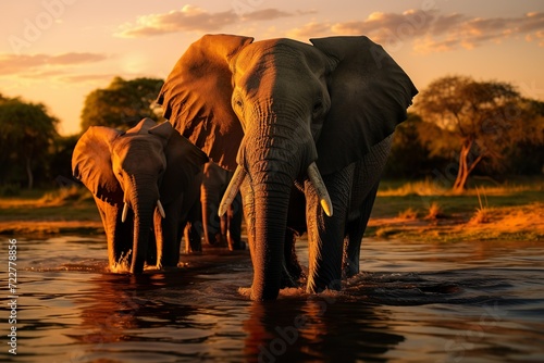close up shot of elephants in the nature generative ai © Azra