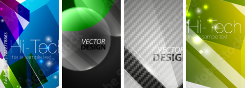 Set of transparent glass banner templates, posters. Vector illustration For Wallpaper, Banner, Background, Card, Book Illustration, landing page