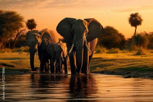 close up shot of elephants in the nature generative ai #722778886