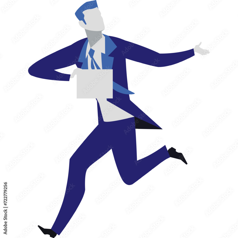 Business man running vector fast businessman icon