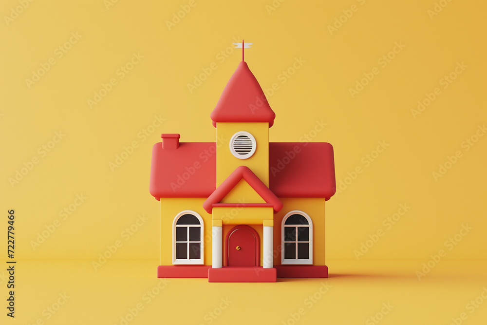 school icon isolated 3d minimalistic illustration school icon isolated 3d minimalistic illustration