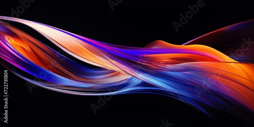 Abstract art of silky waves in orange, purple, and blue hues swirling against a dark backdrop.