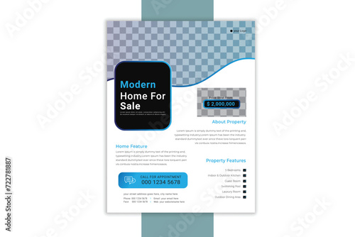 Modern real-estate social media post template design.
Brochure design with space for image. photo
