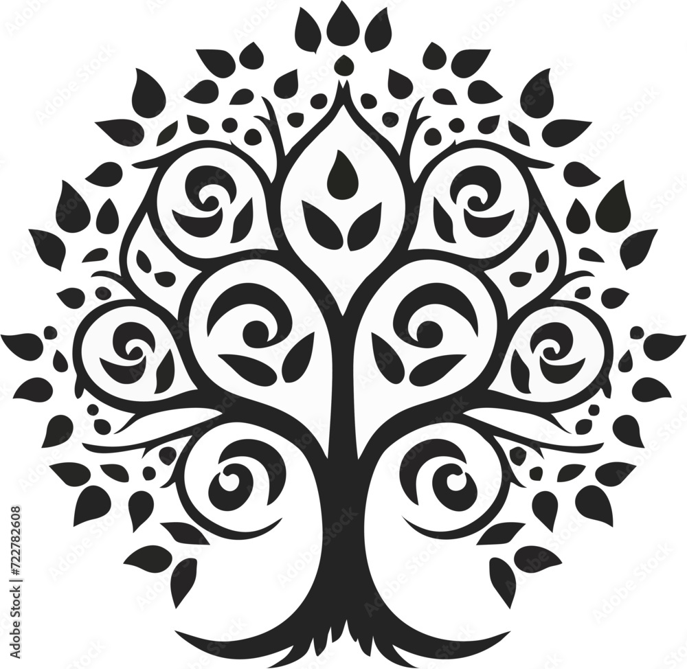 black and white tree leaves flowers black and white tree leaves flowers