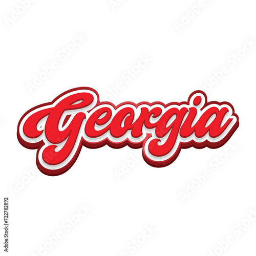 Georgia text effect vector. Editable college t-shirt design printable text effect vector. 3d text effect vector.