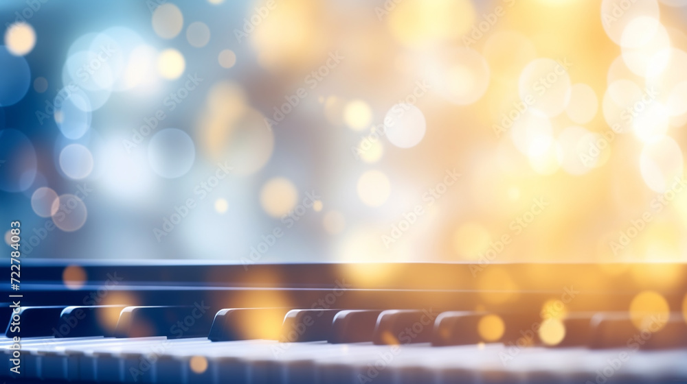 Piano keys close-up on a blurred background with bokeh. Piano keys close-up on a blurred background with bokeh.