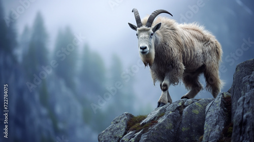 Mountain goat climbing © alexkich