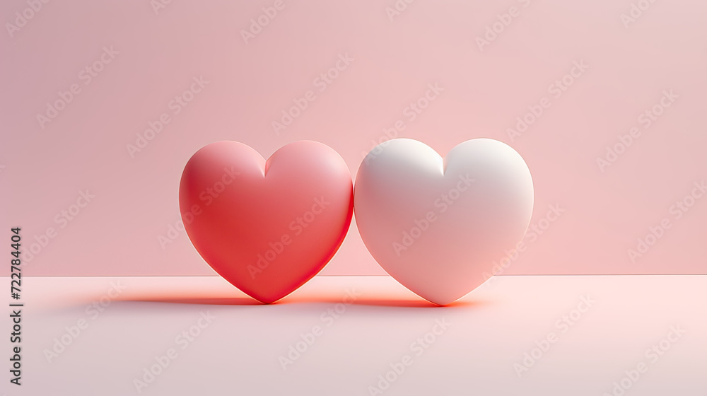Subtle Love Hearts Minimalist Affection Bliss Background Ai Generative
