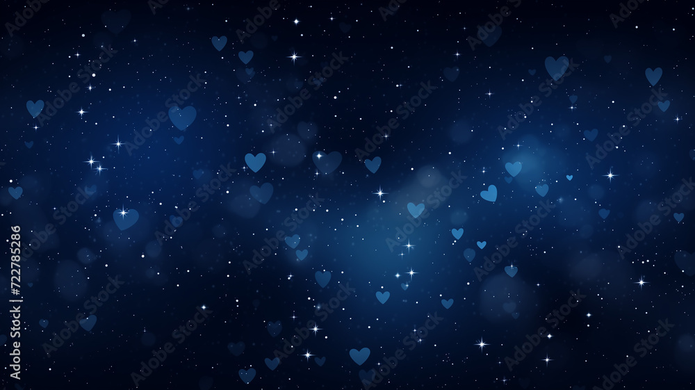 A minimalist background featuring a night sky filled with constellations forming a heart shape