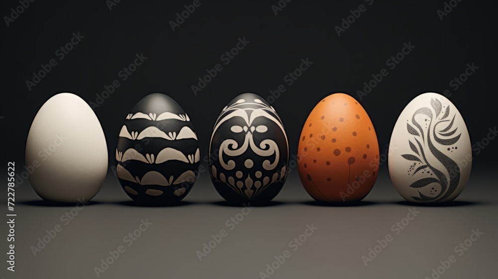 A set of colorful festive Easter eggs