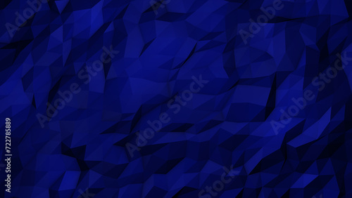 Blue background with geometric shapes, lines, stripes, triangles. Polygonal mosaic. Geometric Network Technology