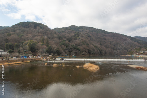 Panoramic Winter view at Arashiyama, Kyoto, Japan