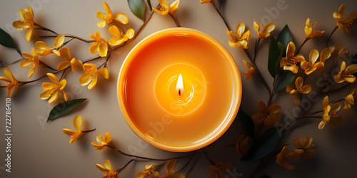 a spa candle isolated modern style background