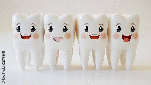 Cute molar tooth, smiling kawaii design. for kids, children dental clinic poster
