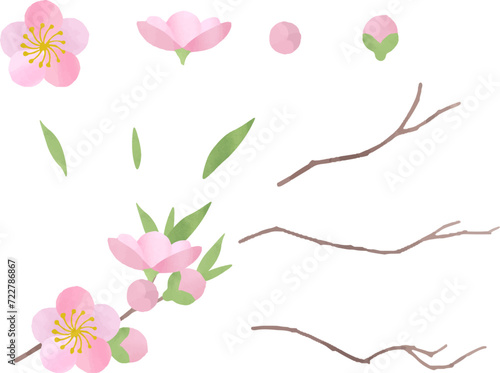 桃の花のパーツ