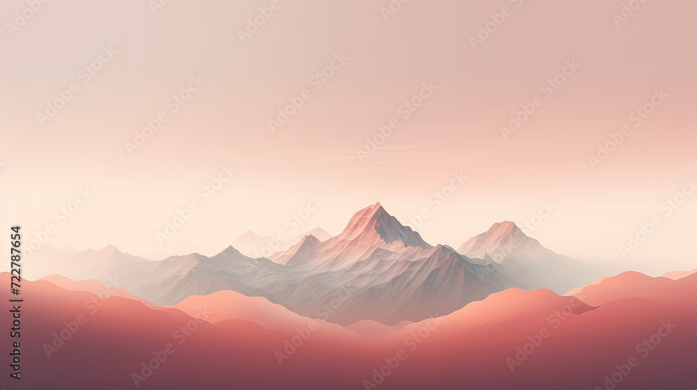 Subtle Love Mountain Minimalist Peak Bliss Background Ai Generative